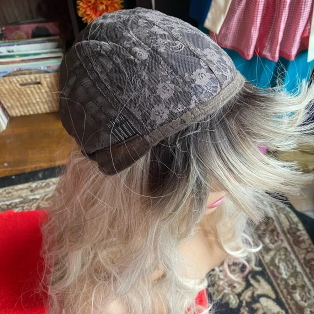 LAST ONE Ombre rooted blonde wig with bangs
